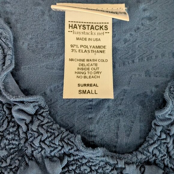 HAYSTACKS Women's Surreal Textured Top Blouse Size S Blue NWOT - Picture 5 of 5